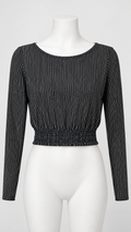 Sienna Sky Black and White Striped Long Sleeve Top Size Medium - Image 1