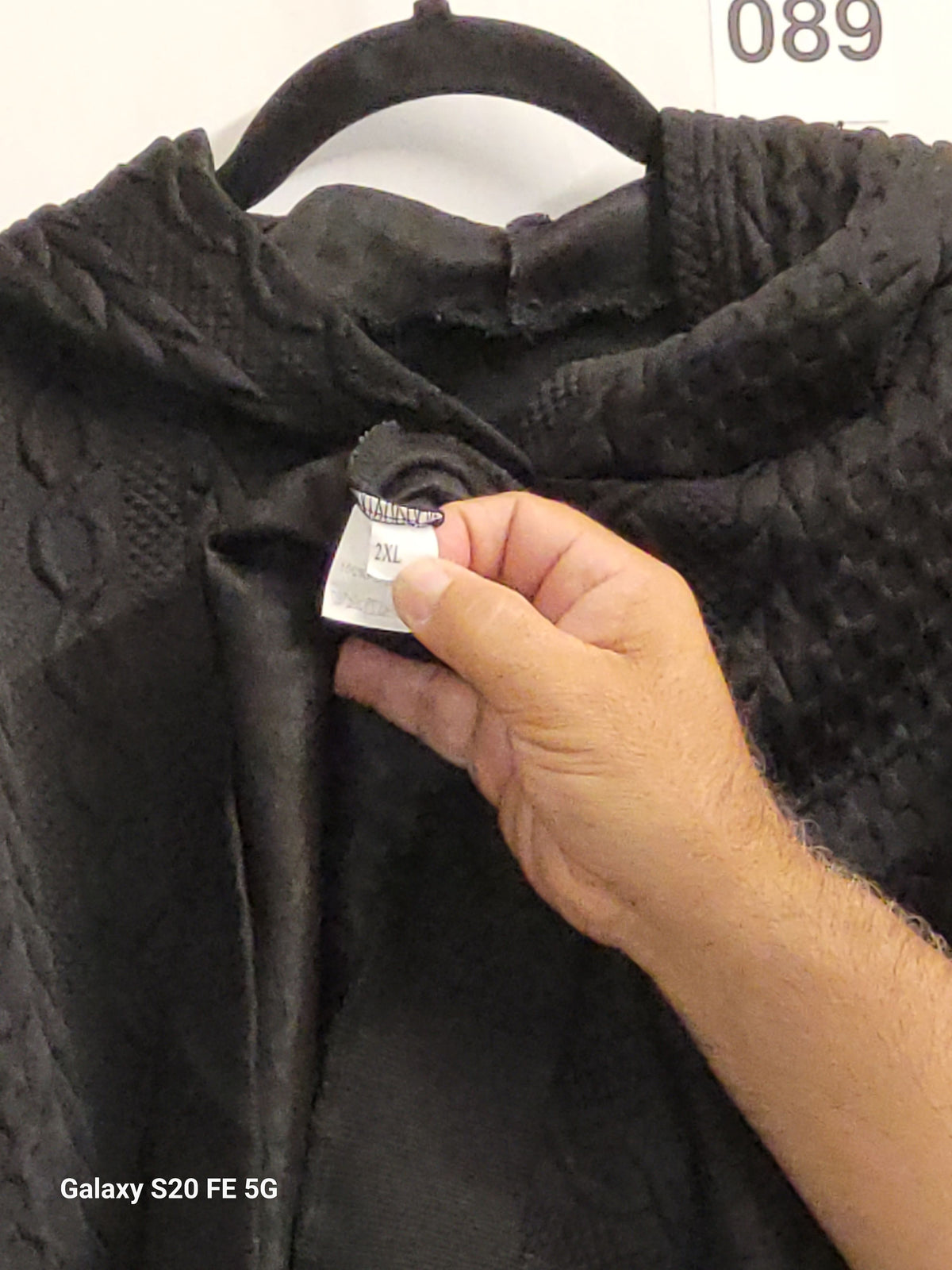 2XL Black Cable Knit Textured Oversized Pullover Hoodie Ribbed - Image 4