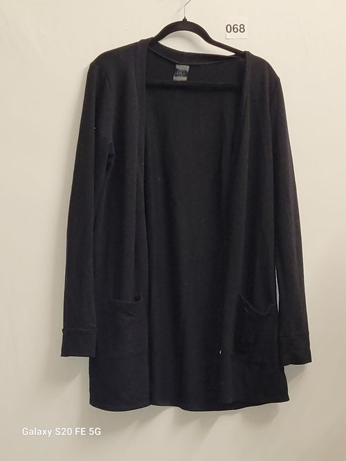 A2Z Black Open Front Long Cardigan Pockets Knit Relaxed Long Sleeves - Image 2