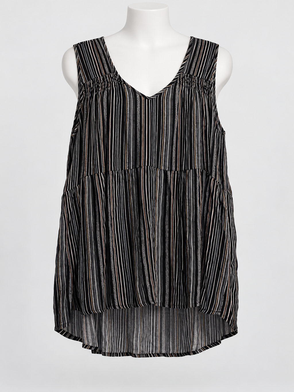 Angel of the North Multicolor Stripe Sleeveless Blouse - Image 5