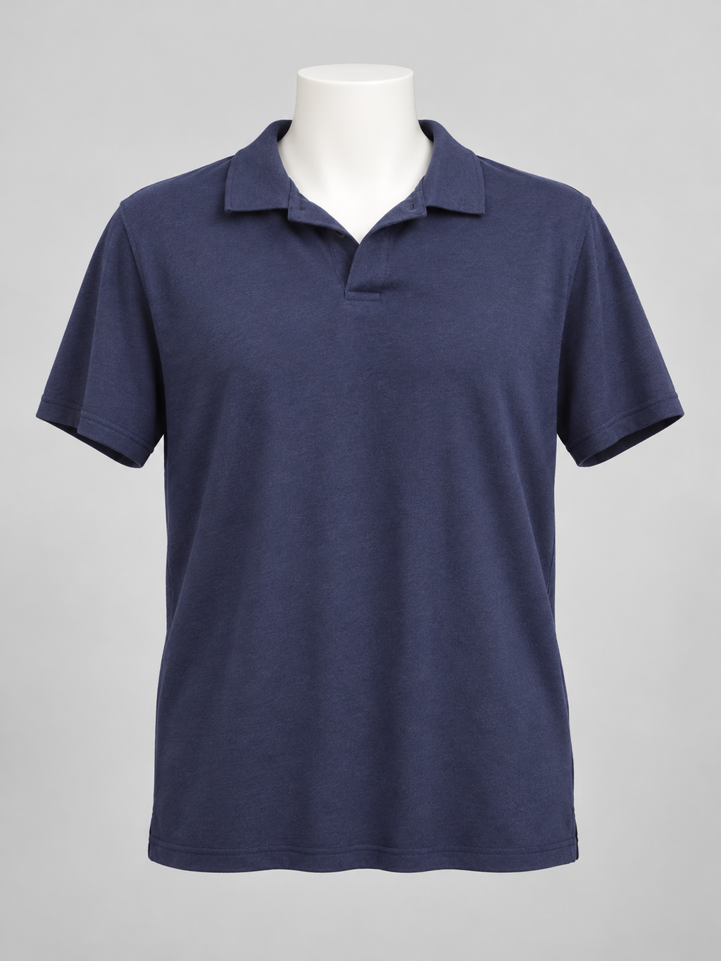 Banana Republic Medium Knit Polo Shirt Navy Blue Johnny Collar Grid Knit - Image 1