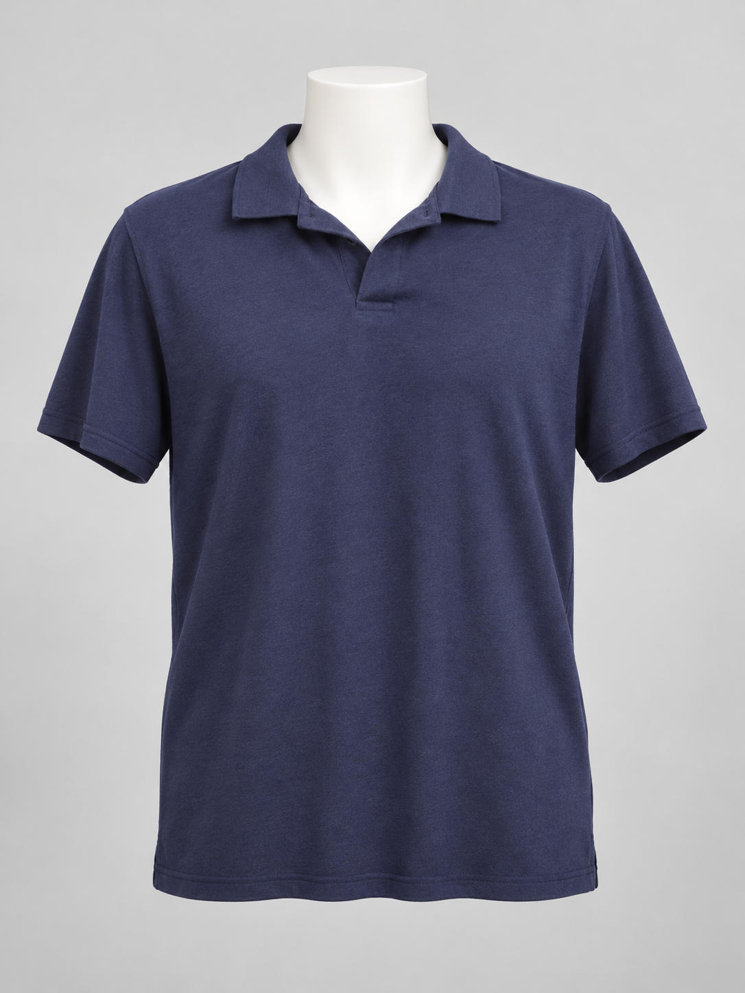 Banana Republic Medium Knit Polo Shirt Navy Blue Johnny Collar Grid Knit - Image 1