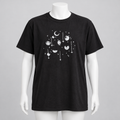 Celestial Moon Phase Graphic T-Shirt Black White Short Sleeve Crew Neck XXL - Image 1