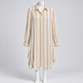 Club Z Collection Beige White Striped Long Shirt Tunic 1X - Image 1