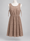 Finesse 3XL Lace Overlay Sleeveless Dress Taupe Blush Keyhole - Image 1