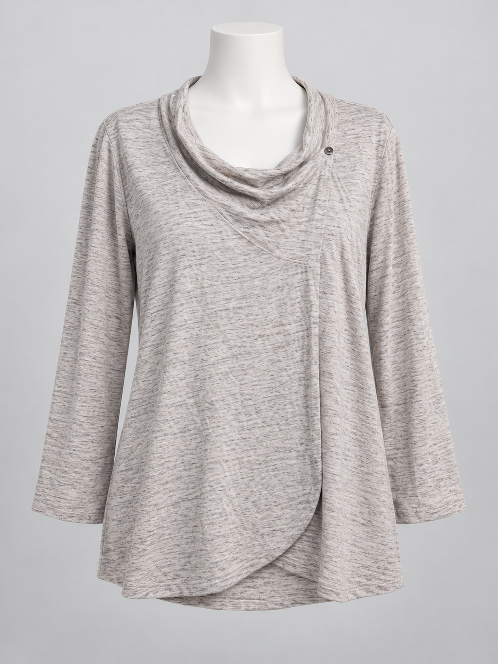 J.Jill Pure Jill Cowl Neck Wrap Top Heathered Beige Gray Women's XL - Image 1