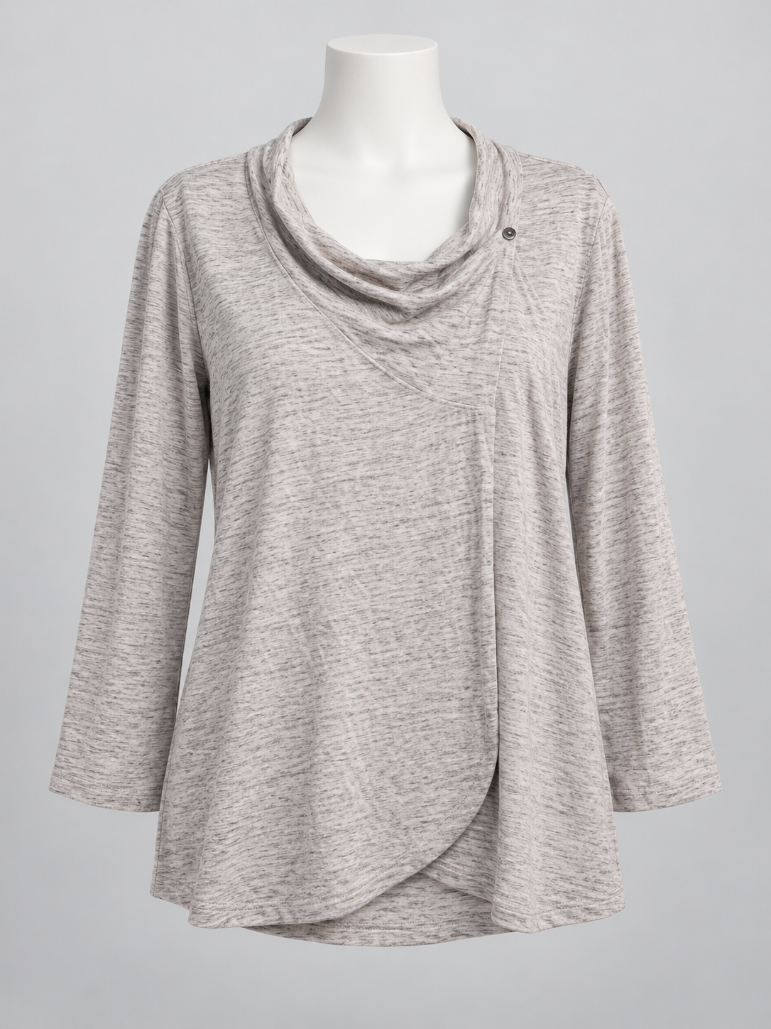 J.Jill Pure Jill Cowl Neck Wrap Top Heathered Beige Gray Women's XL - Image 1