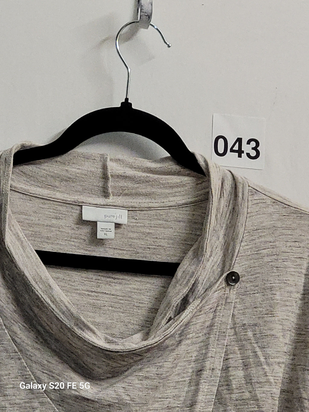 J.Jill Pure Jill Cowl Neck Wrap Top Heathered Beige Gray Women's XL - Image 4