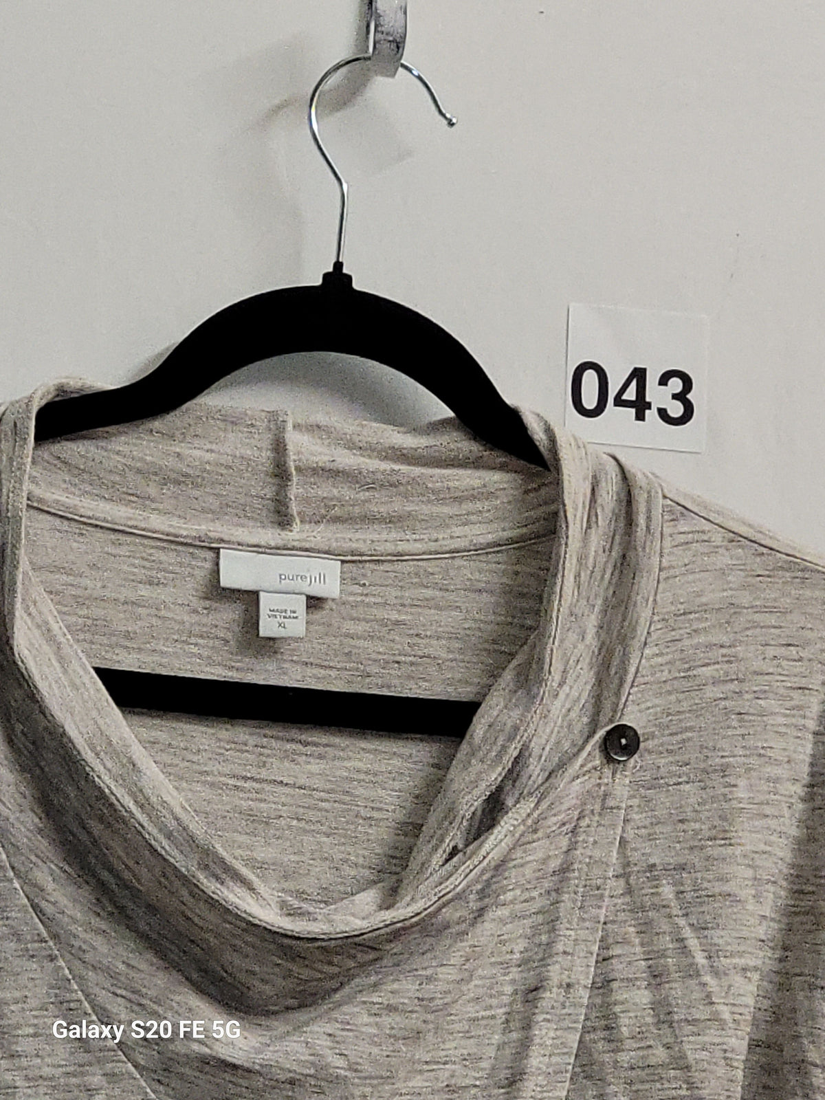 J.Jill Pure Jill Cowl Neck Wrap Top Heathered Beige Gray Women's XL - Image 4