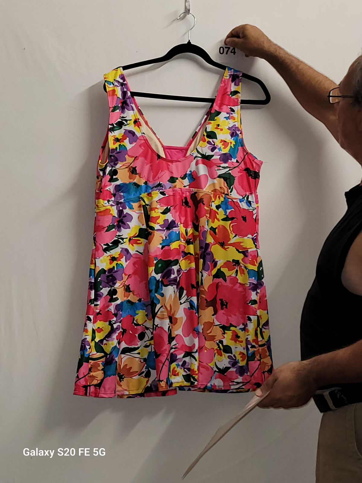 Plus Size Floral One Piece Swim-dress Multicolor 3XL - Image 2