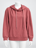 Hooded Pullover Sweatshirt Dusty Rose Long Sleeve Large - Image 1