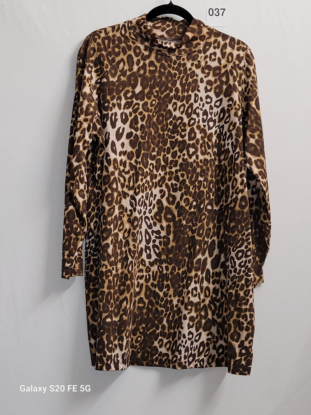 Roaman's Leopard Print Long Sleeve Mock Turtleneck Dress 3X 26/28 - Image 2