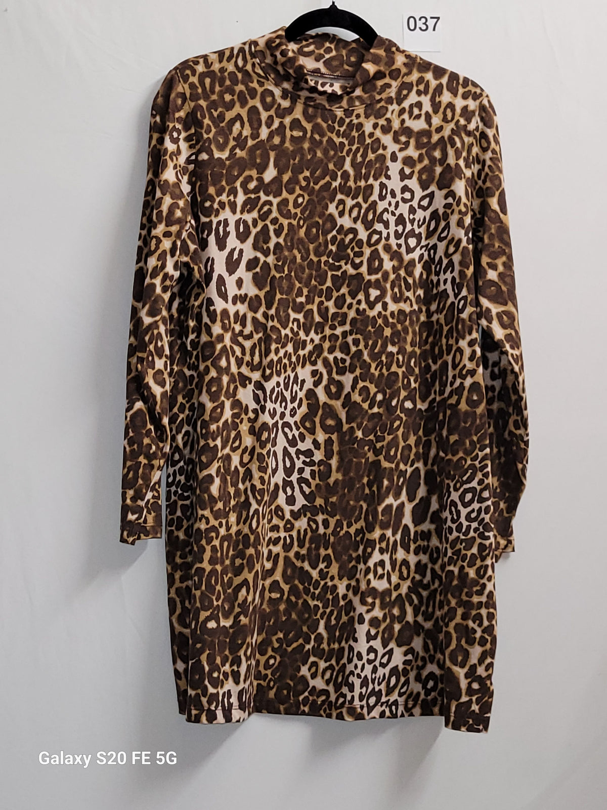 Roaman's Leopard Print Long Sleeve Mock Turtleneck Dress 3X 26/28 - Image 2