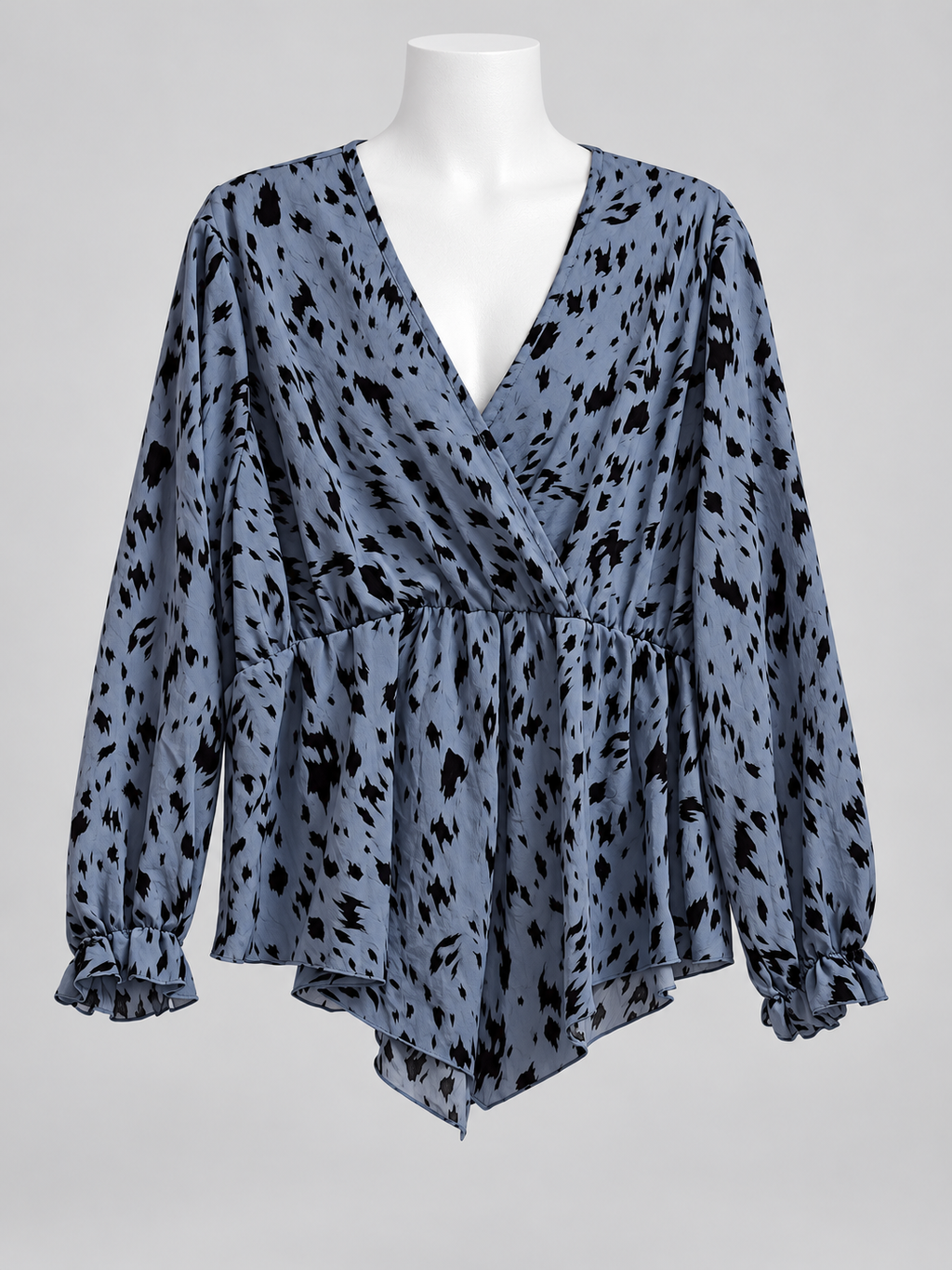 SHEIN Curve 3XL Animal Print Surplice Neck Top - Image 1