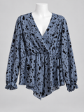 SHEIN Curve 3XL Animal Print Surplice Neck Top - Image 1