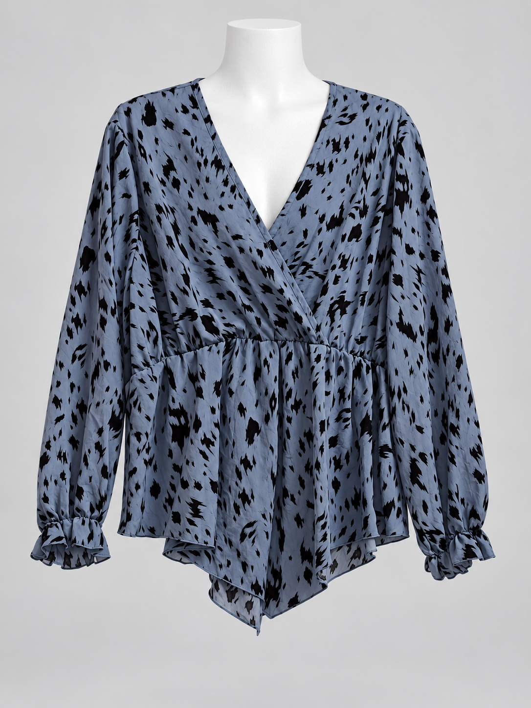 SHEIN Curve 3XL Animal Print Surplice Neck Top - Image 1